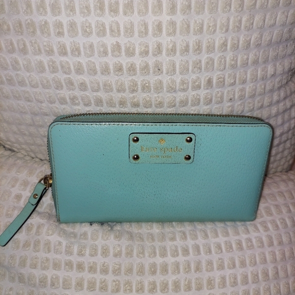 Kate Spade Light Blue Parchment Leather Wallet - Picture 3 of 10
